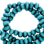 Machen Sie Schmuck mit einem "Naturlook" mit diesen Holzperlen rund 4mm Cyan blue, kombinieren Sie diese mit anderen Naturprodukten wie Leder und Kokosnussperlen und machen Sie die schönsten Kombinationen